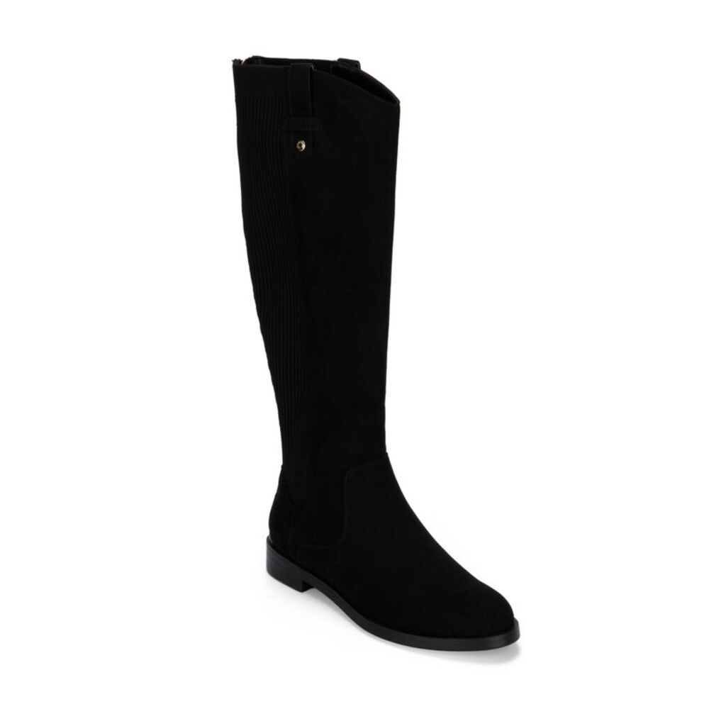 KENNETH COLE Womens Black Pull Tabs Back Panel Gold Toned Wind Boot Boots 7.5 M
